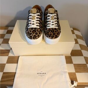 Sézane Leopard Print Sneakers - Brand New Size 7